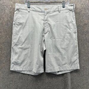 Nike Golf Dri-Fit Shorts Mens 36 Gray Plaid Performance Lightweight Golf Shorts